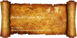 Andráska Mia névjegykártya